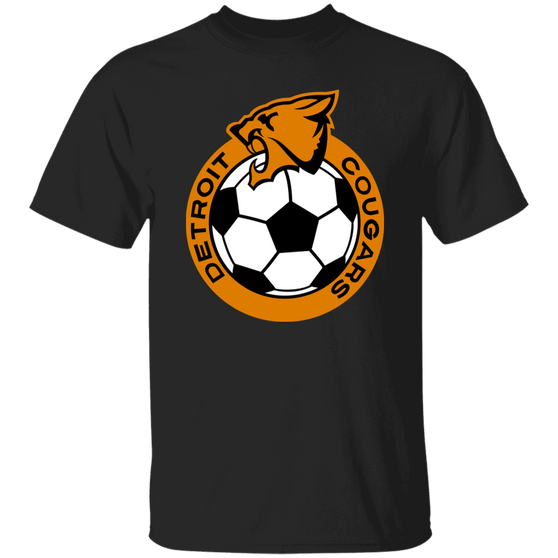 Detroit Cougars T-shirt Classic NASL Soccer color Black