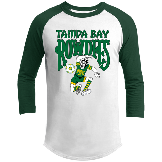 Tampa Bay Rowdies Raglan Shirt Franchise NASL Soccer color White/Forest Green