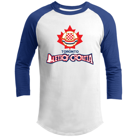 Toronto Metros-Croatia Raglan Shirt Franchise NASL Soccer color White/Royal Blue