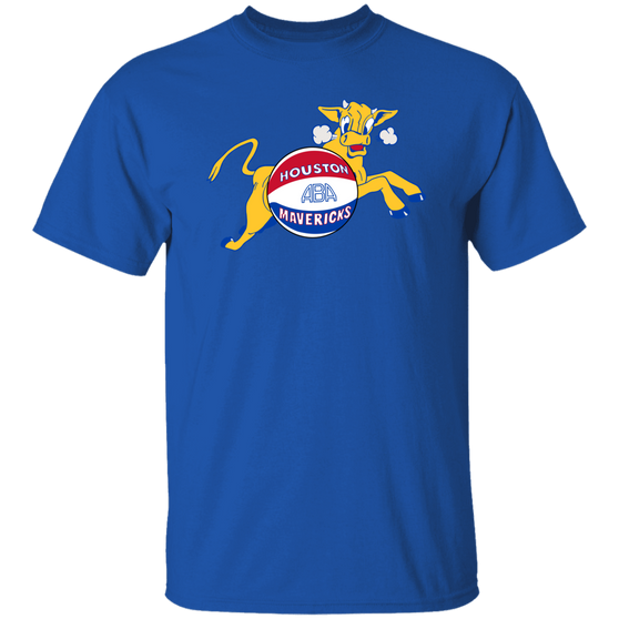 Houston Mavericks T-shirt Classic ABA Basketball color Royal Blue