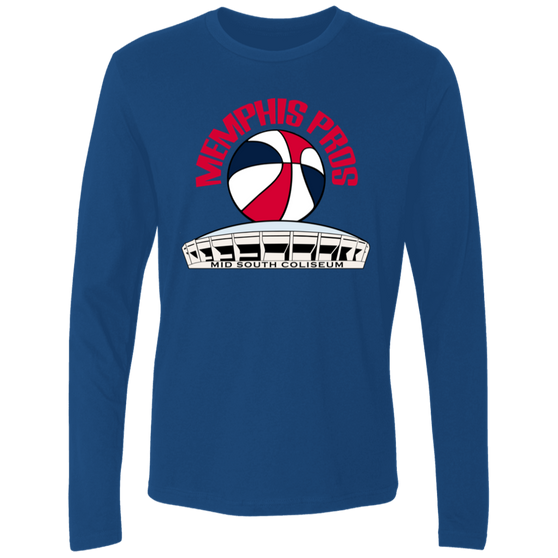 Memphis Pros Long Sleeve Shirt Legend ABA Basketball color Royal Blue