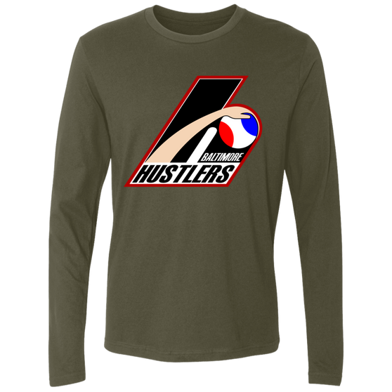 Baltimore Hustlers Long Sleeve Shirt Legend ABA Basketball color Military Green