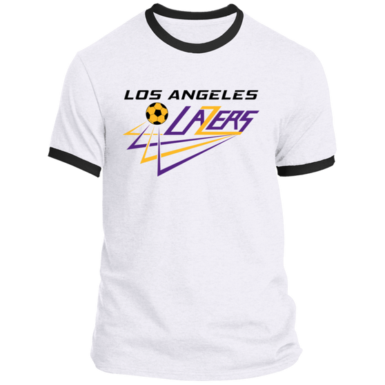 Los Angeles Lazers T-shirt Rarified Ringer MISL Soccer color White/Black