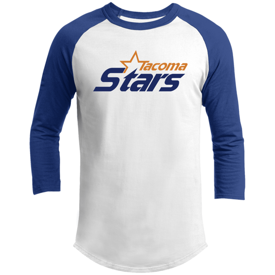 Tacoma Stars Raglan Shirt Franchise MISL Soccer color White/Royal Blue