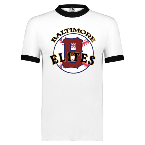 Baltimore Elites T-shirt Ringer Negro League Baseball color White/Black