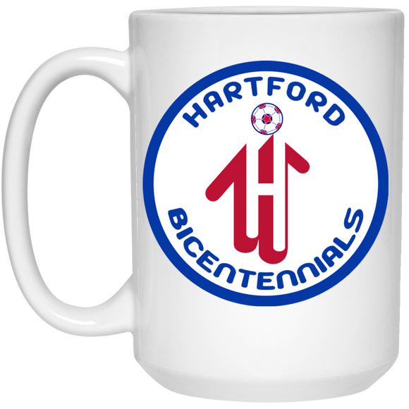 Hartford Bicentennials Mug 15 oz. White Glossy Ceramic NASL Soccer