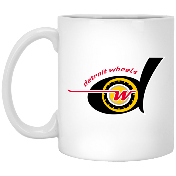 Detroit Wheels Mug 11 oz. White Glossy Ceramic WFL Football Team
