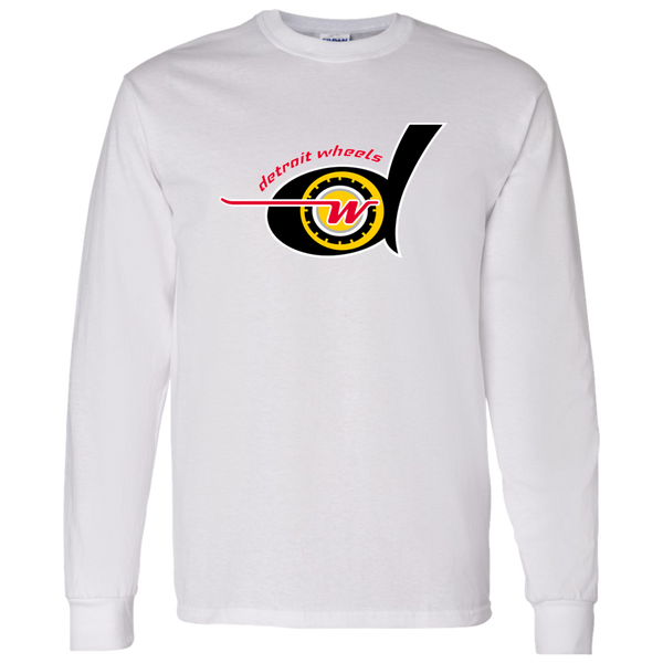 Detroit Wheels Long Sleeve Shirt Classic WFL Football Team color White
