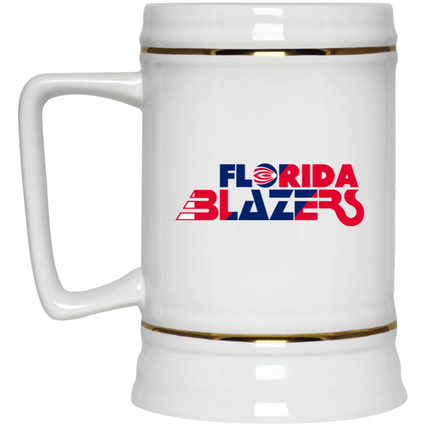 Florida Blazers Beer Stein 22 oz. White Ceramic WFL Football Team