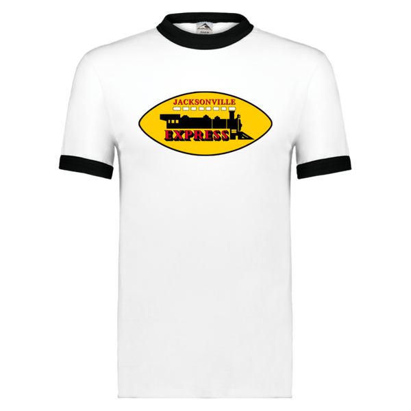 Jacksonville Express Ringer T-shirt WFL Football Team color White/Black