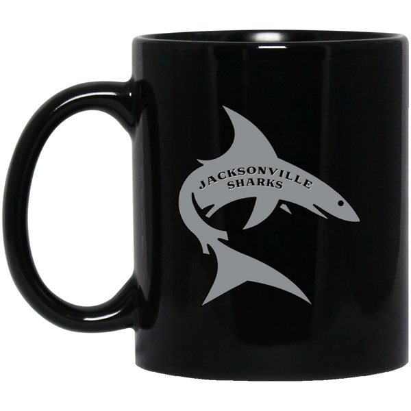 Jacksonville Sharks Mug 11 oz. Black Glossy Ceramic WFL Football Team