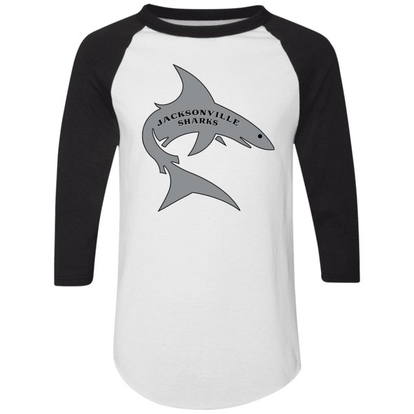 Jacksonville Sharks Raglan Shirt Colorblock WFL Football Team color White/Black