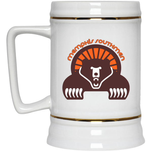 Memphis Southmen Beer Stein 22 oz. White Ceramic WFL Football Team