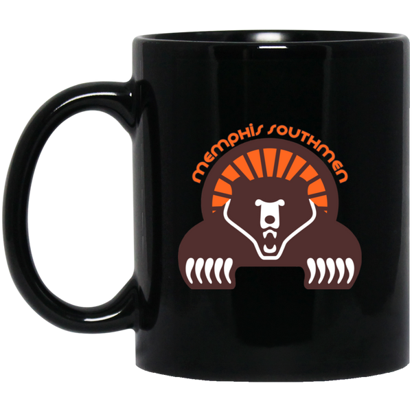 Memphis Southmen Mug 11 oz. Black Glossy Ceramic WFL Football Team