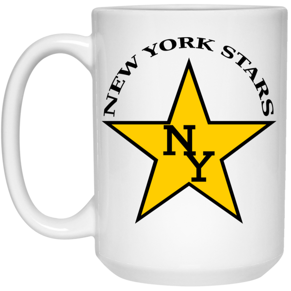 New York Stars Mug 15 oz. White Glossy Ceramic | WFL Football Team