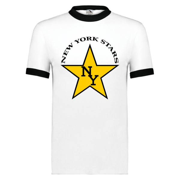 New York Stars Ringer T-shirt WFL Football Team color White/Black