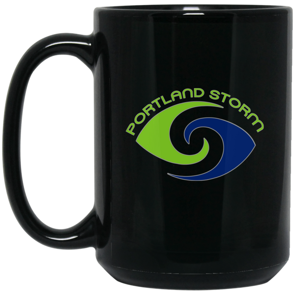 Portland Storm Mug 15 oz. Black Glossy Ceramic WFL Football Team