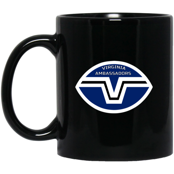 Virginia Ambassadors Mug 11 oz. Black Glossy Ceramic WFL Football Team
