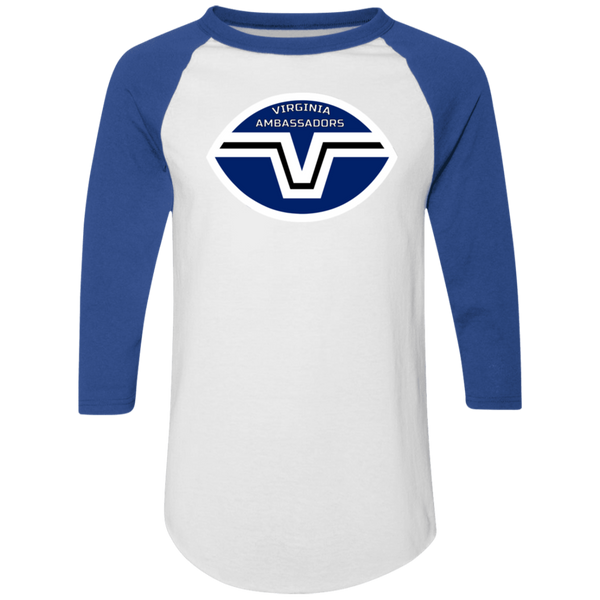 Virginia Ambassadors Raglan Shirt Colorblock WFL Football Team color White/Royal Blue