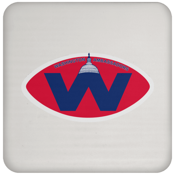 Washington Ambassadors Drink Coaster WFL Football Team color White