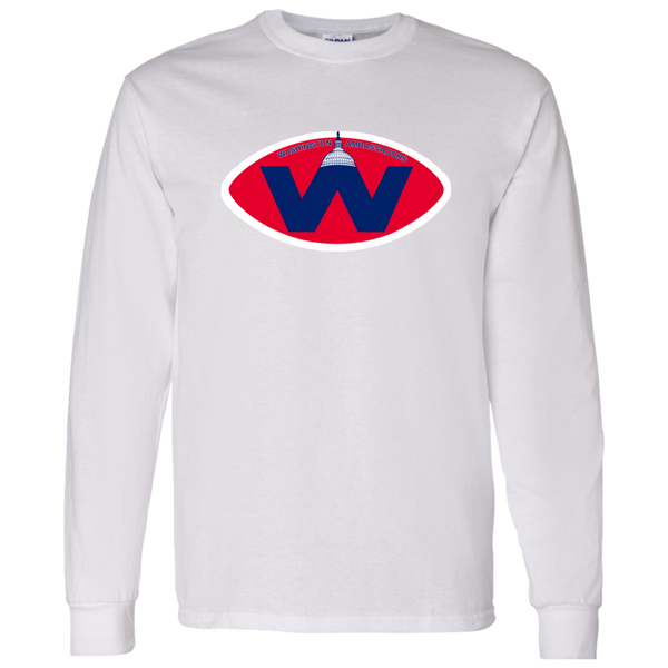 Washington Ambassadors Long Sleeve Shirt Classic WFL Football Team color White
