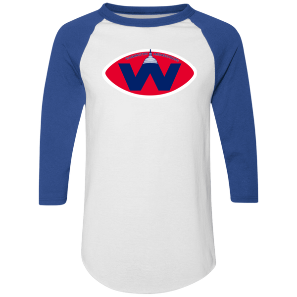 Washington Ambassadors Raglan Shirt Colorblock WFL Football Team color White/Royal Blue
