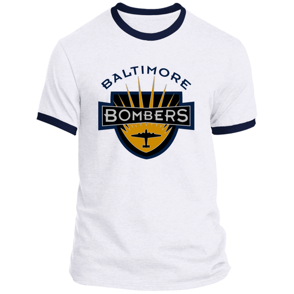 Baltimore Bombers Ringer T-shirt Cotton NFL Football Team color White/Navy