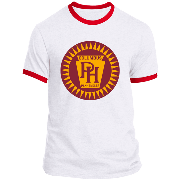 Columbus Panhandles Ringer T-shirt Cotton NFL Football Team color White/Red