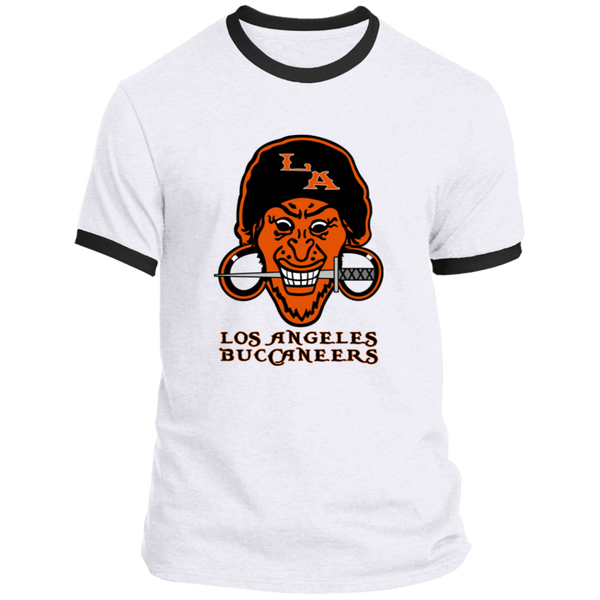 Los Angeles Buccaneers Ringer T-shirt Cotton NFL Football Team color White/Black