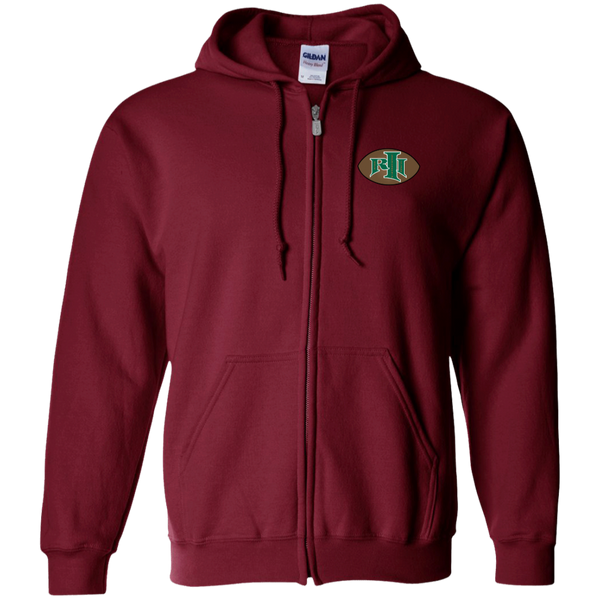 Rock Island Independents Full Zip Hoodie NFL Football Team color Maroon