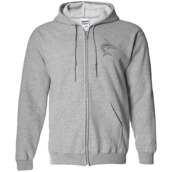 Jacksonville Sharks Full Zip Hoodie WFL Football Team color Sport Grey