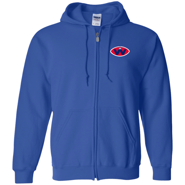 Washington Ambassadors Full Zip Hoodie WFL Football Team color Royal Blue