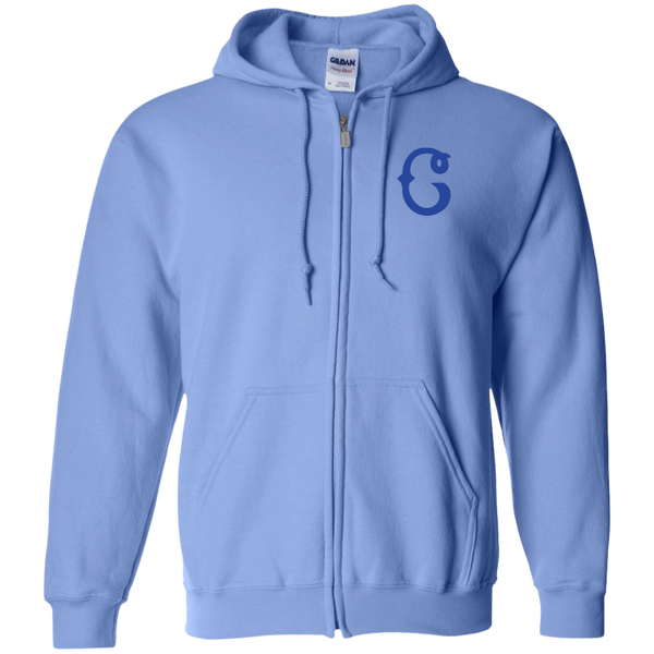 Columbus Blue Birds Full Zip Hoodie Negro Leagues Baseball Team color Carolina Blue