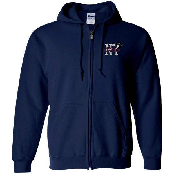 New York Black Yankees Full Zip Hoodie Negro Leagues Baseball Team color Navy