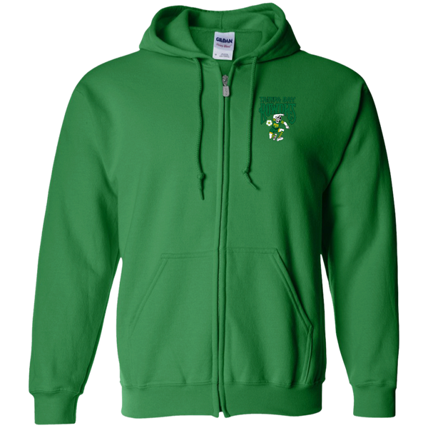 Tampa Bay Rowdies Full Zip Hoodie NASL Soccer Team color Irish Green