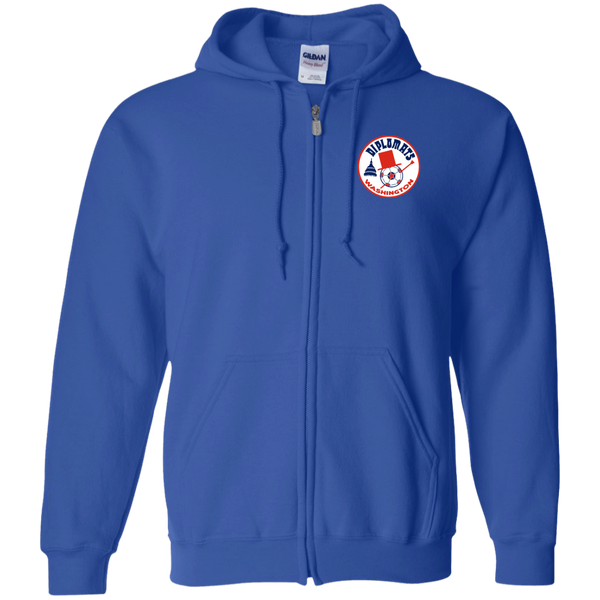 Washington Diplomats Full Zip Hoodie NASL Soccer Team color Royal Blue