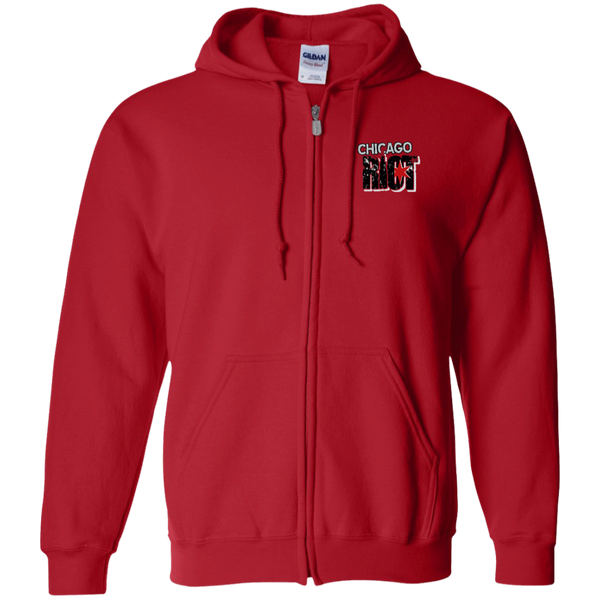 Chicago Riot Full Zip Hoodie MISL Soccer Team color Red