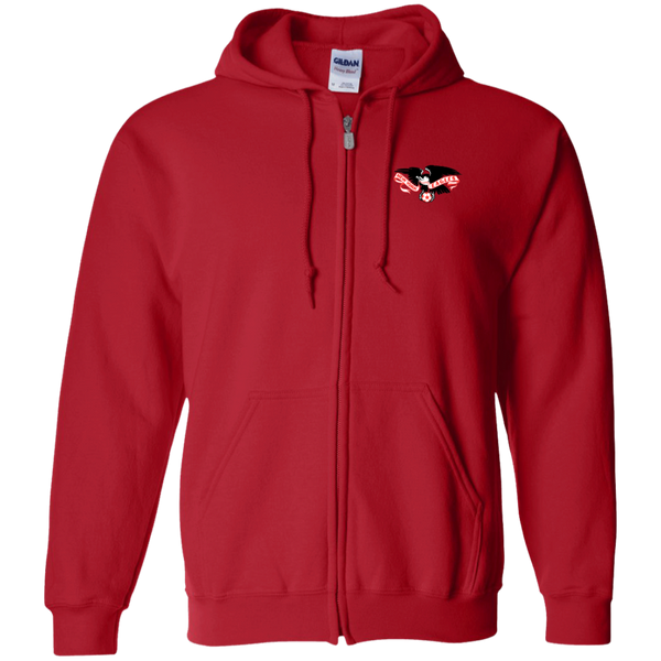 New York Eagles Full Zip Hoodie ASL Soccer Team color Red