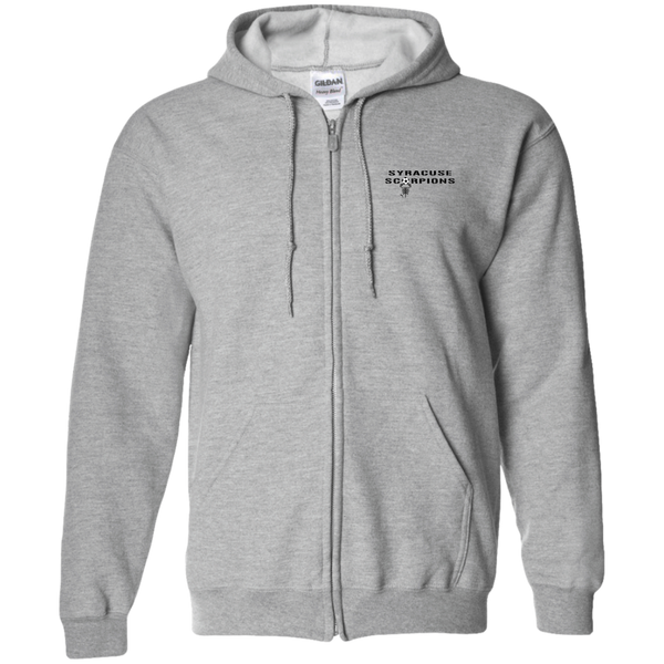 Syracuse Scorpions Full Front Zip Hoodie ASL Soccer Team color Sport Grey