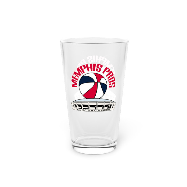Memphis Pros Pint Beer Glass 16 oz ABA Basketball Team Collectible Drinkware