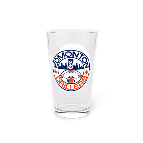 Edmonton Drillers Pint Beer Glass 16 OunceNASL Soccer Team Collectible Drinkware