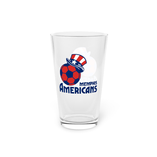 Memphis Americans Pint Beer Glass 16 Ounce MISL Soccer Team Collectible Drinkware