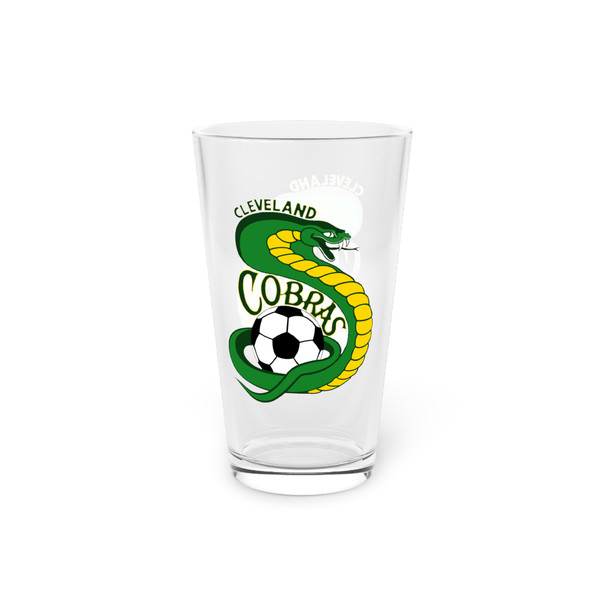 Cleveland Cobras Pint Beer Glass 16 Ounce ASL Soccer Team Collectible Drinkware