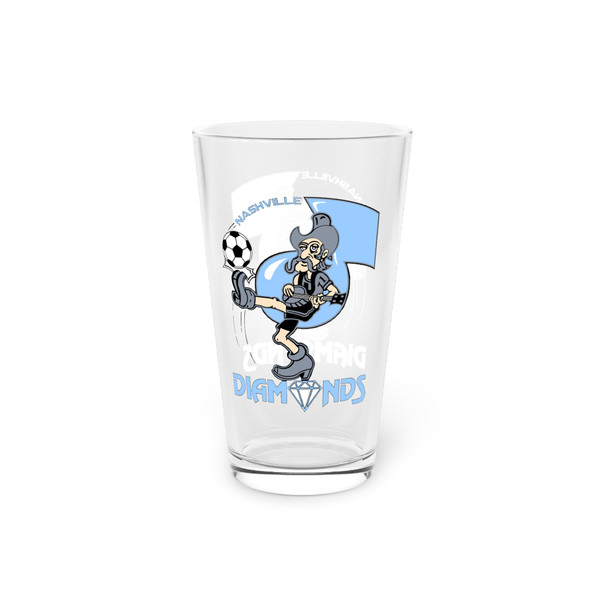 Nashville Diamonds Pint Beer Glass 16 Ounce ASL Soccer Team Collectible Drinkware