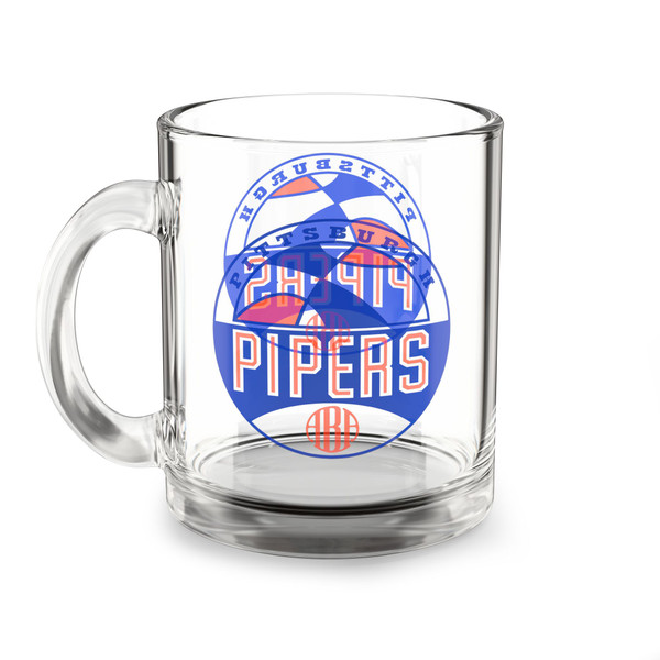 Pittsburgh Pipers Glass Beer Mug 10 Ounce ABA Basketball Team Collectible Drinkware