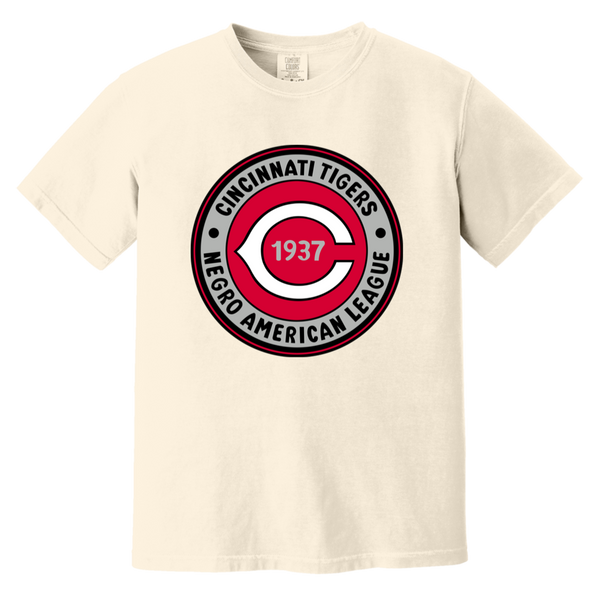 Cincinnati Tigers T-shirt Heavyweight Negro Leagues Baseball Team Fan Apparel Tee color Ivory