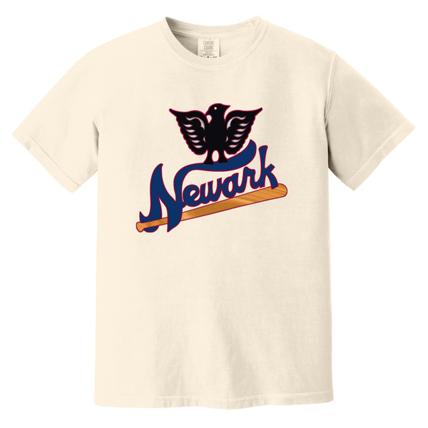 Newark Eagles T-shirt Heavyweight Negro Leagues Baseball Team Fan Apparel Tee color Ivory