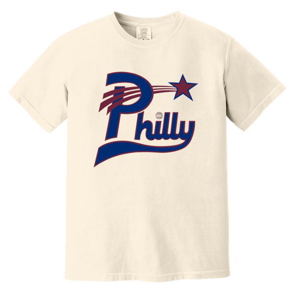 Philadelphia Stars T-shirt Heavyweight Negro Leagues Baseball Team Fan Apparel Tee color Ivory