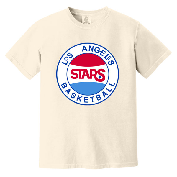 Los Angeles Stars T-shirt Heavyweight ABA Basketball Team Fan Apparel Tee color Ivory