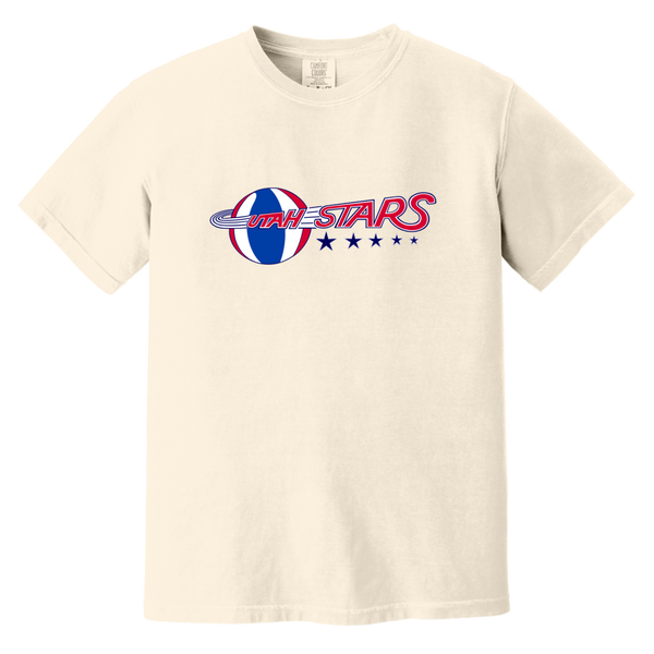Utah Stars T-shirt Heavyweight ABA Basketball Team Fan Apparel Tee color Ivory